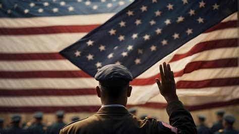 Premium AI Image | A solemn veterans day scene waving american flag and ...