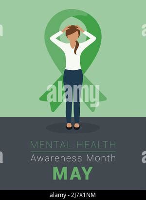 Vektor Illustration Des National Mental Health Awareness Month