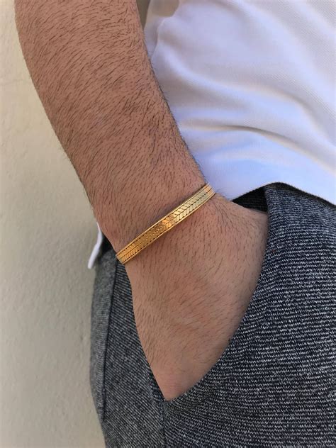 Men S Bracelet Cuff Bracelet Men Gold Bangle Bracelet Etsy