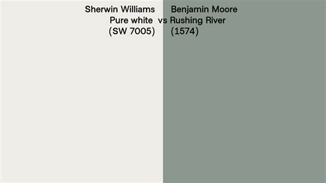 Sherwin Williams Pure White SW 7005 Vs Benjamin Moore Rushing River