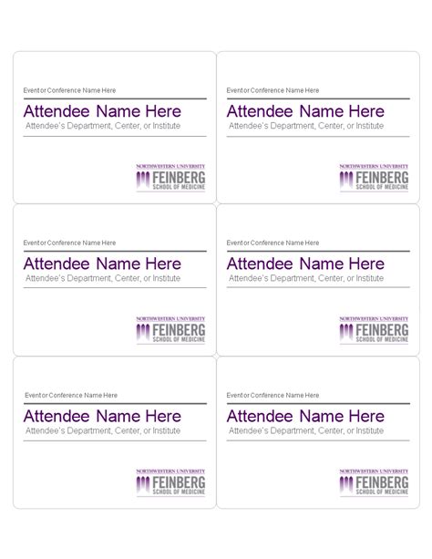 Free Name Tag Template for Events and Conferences - Customize Your Attendee's Name Badges