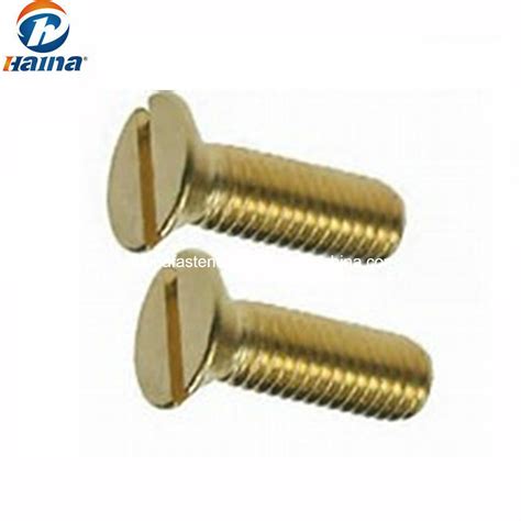 China Suppliers DIN963 Slotted Countersunk Head Brass Machine Screw