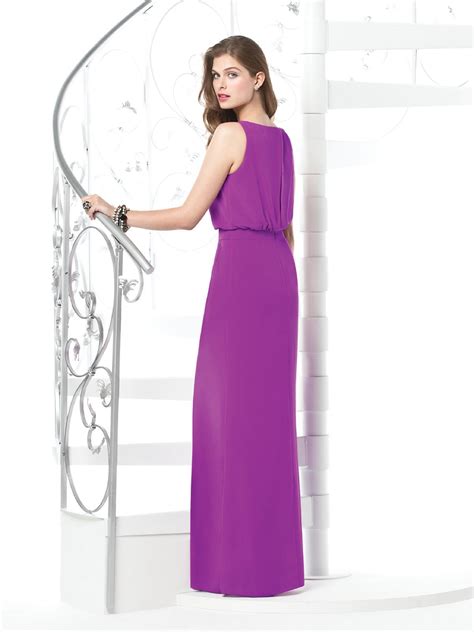 Purple Column V Neck And Sleeveless Zipper Floor Length Chiffon Prom