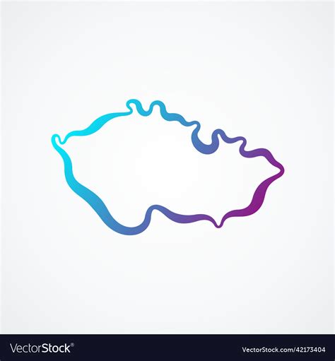 Czech Republic Outline Map Royalty Free Vector Image