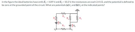 Solved In The Figure The Ideal Batteries Have Emfs E V Chegg