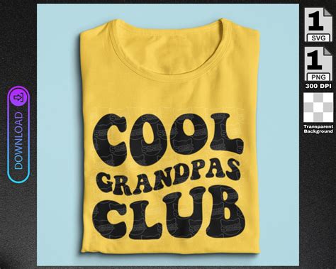 Cool Grandpas Club Svg Png Sublimation And Cut File Trending Boho