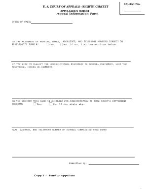 Fillable Online Appeal Information Form Forms Fax Email Print PdfFiller