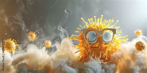 Sporty Geek Mascot With Glasses Inspired By Shigella Sonnei Bacteria