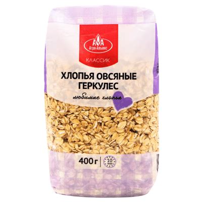Хлопья овсяные Геркулес Агро-Альянс Классик 400 гр. ⋆ Русфуд - продукты ...