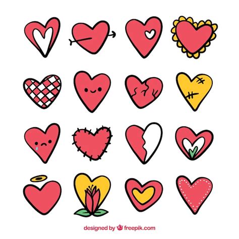 Free Vector Hand Drawn Hearts Collection