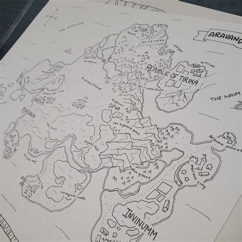 A3 Custom Hand Drawn Fantasy Map For Rpgs Etsy