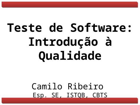 PPT Teste de Software Introdução à Qualidade PDFSLIDE NET