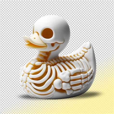 Premium Psd Psd White Rubber Duck Skeleton On A Transparent