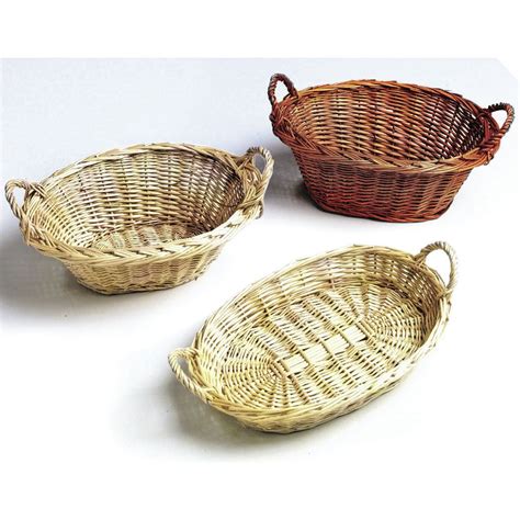 11 X 8 12 X 4 White Oval Willow Baskets