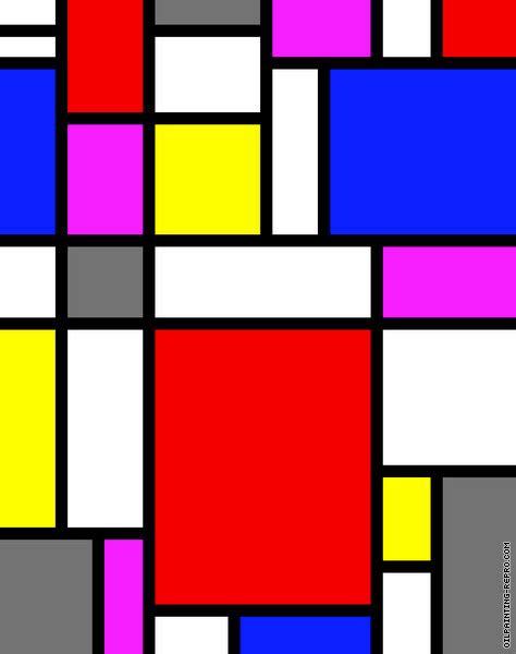 Oil painting reproduction of Composition 03 (Mondrian)