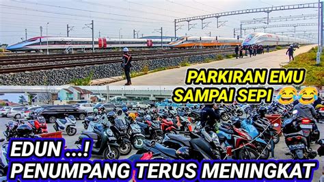 PENUMPANG WHOOSH MENINGKAT Parkiran EMU Kereta Cepat Jakarta Bandung