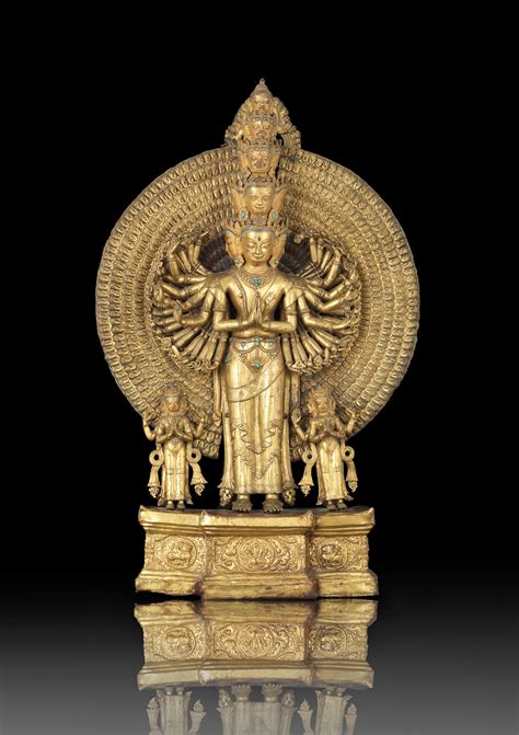 Bonhams : A very rare gilt-bronze figure of Avalokitesvara 18th century