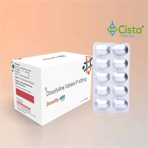 Doxofly 400 Tablet Doxophylline 400 Mg Manufacturer In India 10x10 Alu