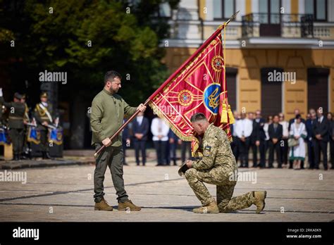 Kyiv Ukraine 24th Aug 2023 Ukrainian President Volodymyr Zelensky