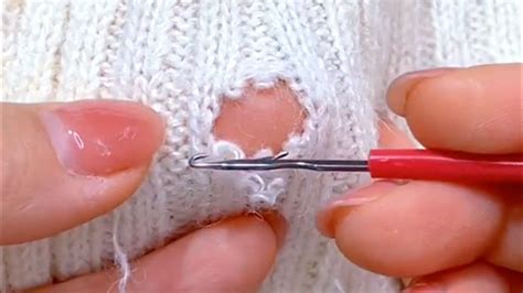 How To Perfectly Repair Holes In The Hem Of A Knitted Sweater YouTube