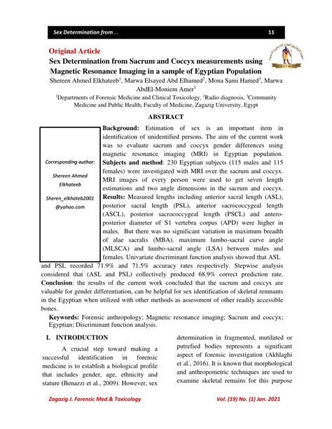 Pdf Original Article Sex Determination From Sacrum And Coccyx Measurements Using Magnetic