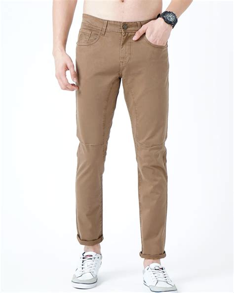 Buy Men S Brown Slim Fit Jeans For Men Brown Online At Bewakoof