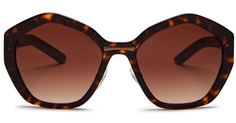 Prada Womens Octagonal Sunglasses In Brown Lyst