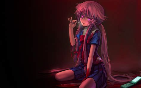 Fondos De Pantalla Anime Chicas Anime Sangre Mirai Nikki Gasai