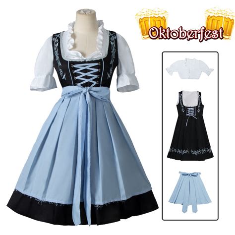 Oktoberfest Cosplay Disfraz Dirndl Vestido Bávaro Tradicional Alemania