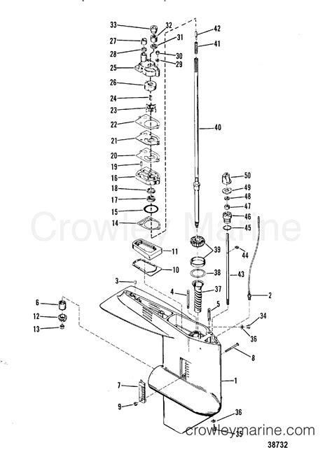 GEAR HOUSING DRIVESHAFT 1986 Outboard 35 ELO 1035716 Crowley Marine