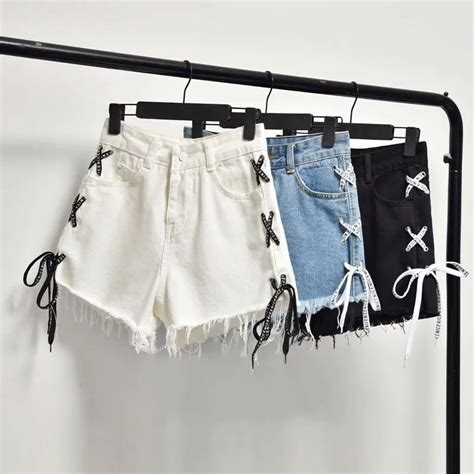 Sexy Summer Women Denim Shorts 2020 New Black Blue High Waist Ripped