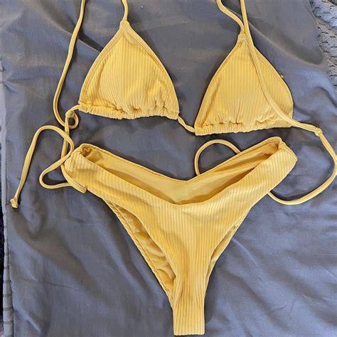 Yellow Bikini Set Glassons Never Worn Size XS Depop