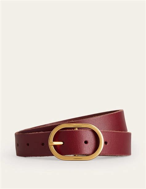 Classic Leather Belt - Dark Red | Boden US