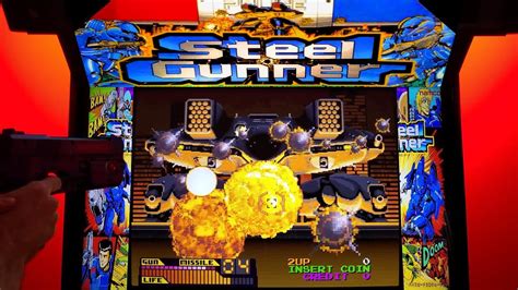 Steel Gunner Arcade Cabinet MAME Playthrough W AimTrak Gun