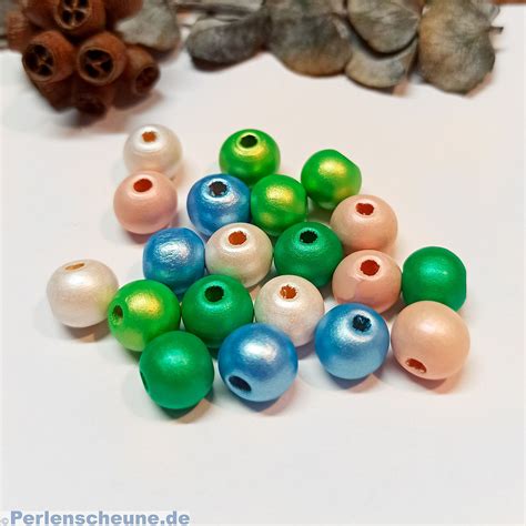 Holzperlen Kugelform bunte Mischung für Kinder 10 mm