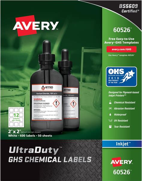 Amazon Avery Ultraduty Ghs Chemical Labels For Laser Printers