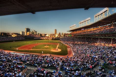 Beautiful shot of Wrigley Field (Makes a great wallpaper) : baseball