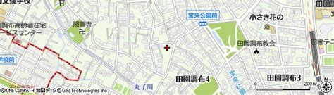 東京都大田区田園調布4丁目の地図 住所一覧検索｜地図マピオン