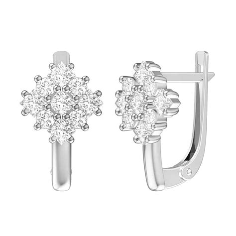 Серьги с цирконом купить из серебра, серебряные серьги с цирконом
