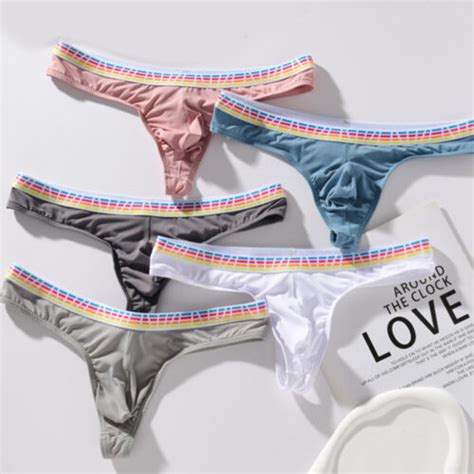Fashion Mens G String Underwear Underpants Ice Silk Thong T Back Panties Bikini Ebay
