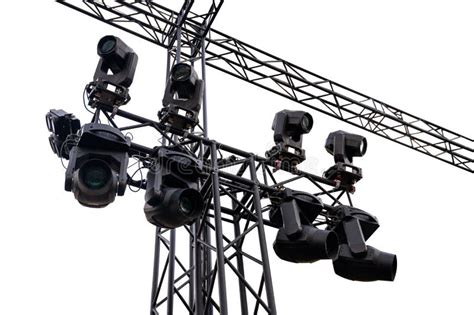 Structure Metal Black Stage Lights with Spotlight Stock Image - Image ...