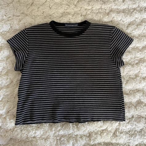 Brandy Melville Stripped Baby Tee Brandymelville Depop