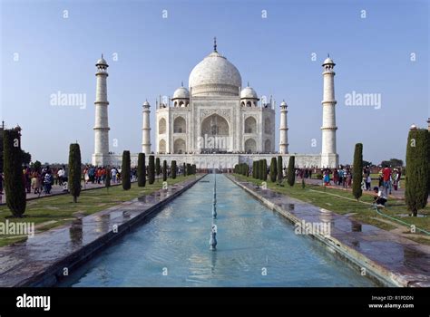 The Taj Mahal Is A White Marble Mausoleum In Agra India Built By