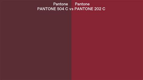 Pantone 504 C Vs Pantone 202 C Side By Side Comparison