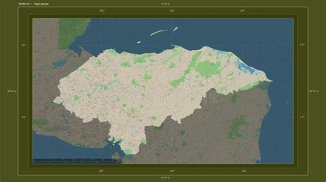 Honduras Highlighted Composition Topo Standard Stock Illustration