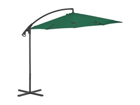 Parasol en porte à feux avec mât en acier 300 cm Vert