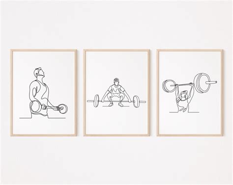 3 Weight Lifting Wall Art/workout Posters/gym Room Wall - Etsy