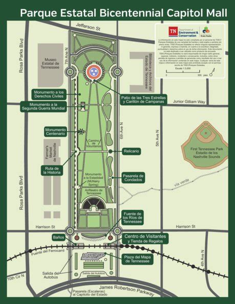 Bicentennial Capitol Mall State Park - Español Map by Tennessee State ...