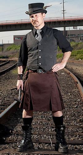 Punk Rock Mens Kilts Steampunk Gothic Punk Kilt Outfits Utility Kilt