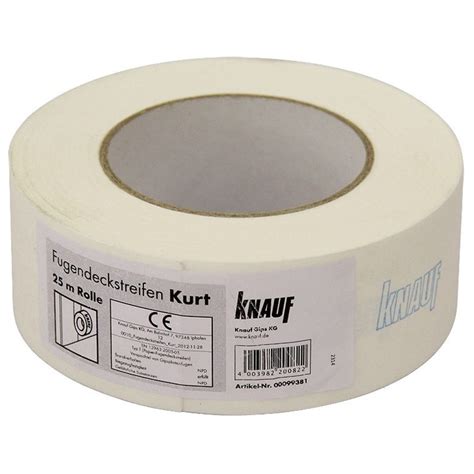 Knauf Kurt 25м, лента бумажная для швов КУРТ Кнауф, 50мм 25м., цена 324 ...